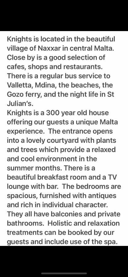 Knights In Malta Bed and Breakfast Naxxar Εξωτερικό φωτογραφία